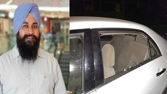 ਪਰਮਿੰਦਰ ਸਿੰਘ ਕੋਲਿਆਂਵਾਲੀ ਅਤੇ ਹਮਲੇ 'ਚ ਟੁੱਟੇ ਕਾਰ ਦੇ ਸ਼ੀਸ਼ੇ