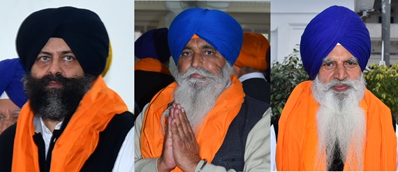 ਸ਼੍ਰੋਮਣੀ ਕਮੇਟੀ ਦੇ ਚੁਣੇ ਗਏ ਸੀਨੀਅਰ ਮੀਤ ਪ੍ਰਧਾਨ ਰਘੂਜੀਤ ਸਿੰਘ ਕਰਨਾਲ, ਜੂਨੀਅਰ ਮੀਤ ਪ੍ਰਧਾਨ ਹਰਪਾਲ ਸਿੰਘ ਜੱਲ੍ਹਾ ਅਤੇ ਜਨਰਲ ਸਕੱਤਰ ਗੁਰਬਚਨ ਸਿੰਘ ਕਰਮੂੰਵਾਲਾ