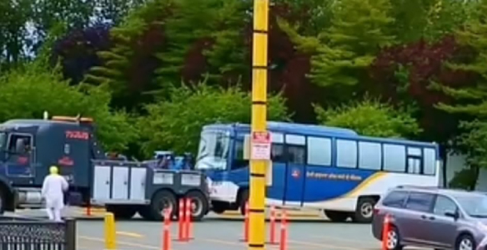 SGPC Bus which carried Saroops of Guru Granth Sahib to Surrey Canada in a Ship container